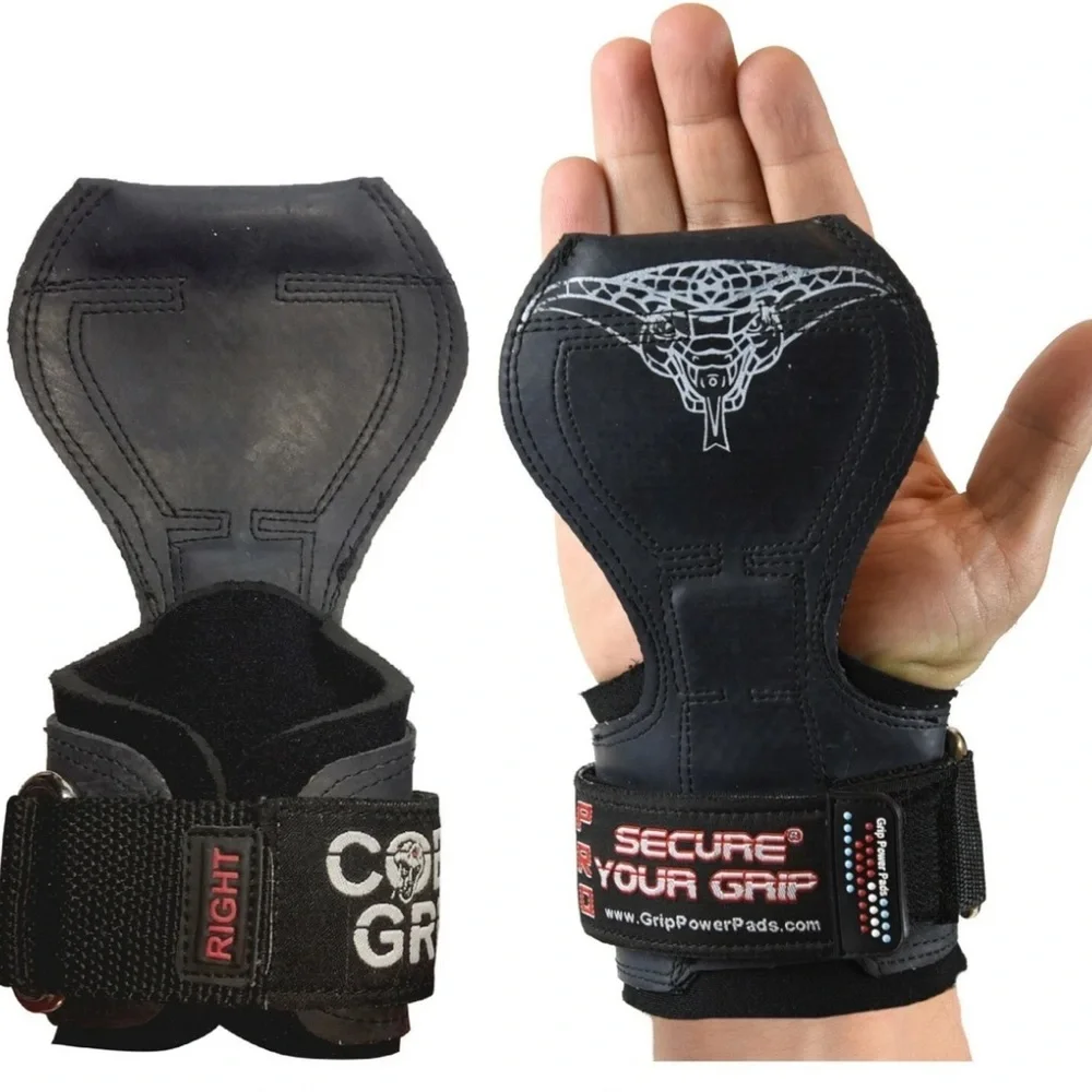 Black Cobra Grip PRO Weightlifting Straps Deadlift Power-lifting Pair